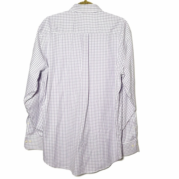 Peter Millar TCU button down purple and white checked size Large - Picture 3 of 4